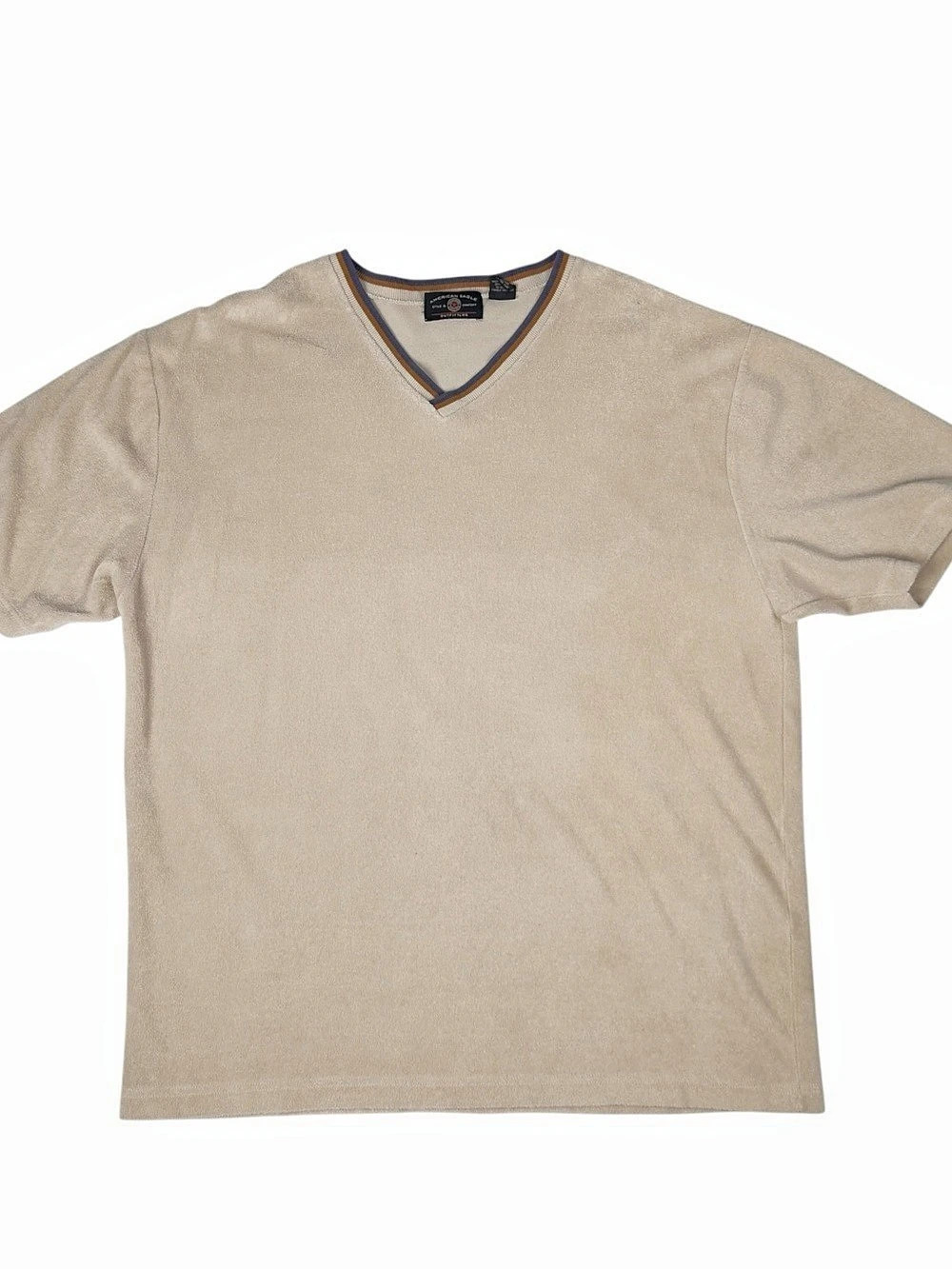 Vintage Y2K American Eagle Outfitters Terry Cloth V-Neck Shirt Size XL